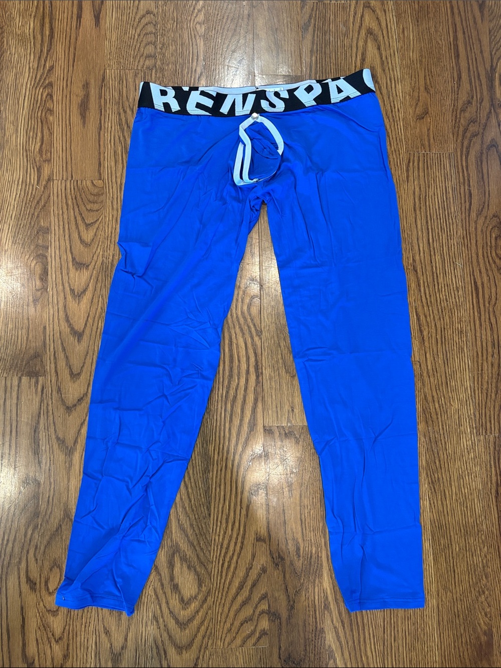 Men's Blue Backless Long Underwear Brief with Branded Waistband